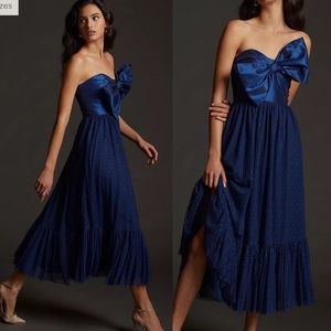 Anthropologie Hutch Tulle Bow-Tie Midi Dress